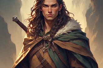 draw epic fantasy portrait art with cinematic style