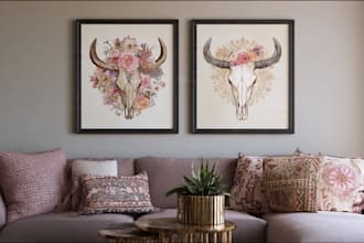 design custom boho digital wall art