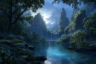 design stunning fantasy landscape