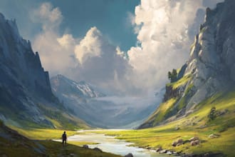 make amazing landscape and character illustration for you