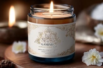 do candle label or product label packaging design