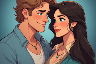 draw couple portrait illustration