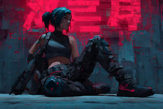 create art in cyberpunk style