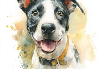 draw watercolor pet portrait