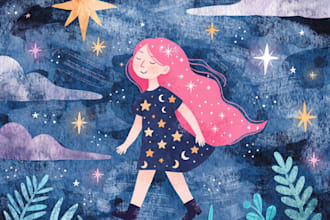 draw digital watercolor children book illustration