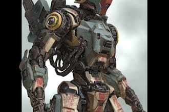 design robots and concept art of futuristic mecha