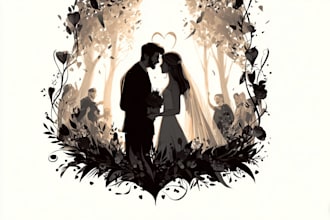 draw a wedding illustration