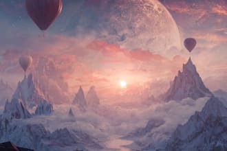design a dreamy surreal or fantasy music cover
