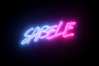 make a custom neon logo, sign, text, icon, glowing effect