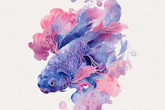do unique watercolor logo social media kit and branding kit