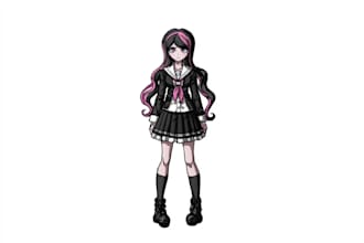 illustrate custom danganronpa style character