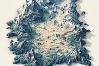 design a unique vector map, realistic or fantasy
