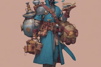 illustrate fancy fantasy character art illustration