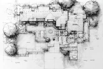 do architectural 2d drawings, floor plans