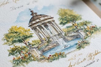 design watercolor wedding invitation, event invite