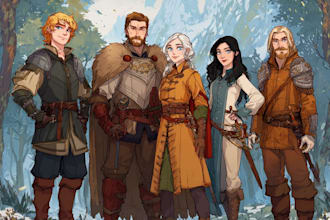 draw your dnd party art or dnd character art no ai