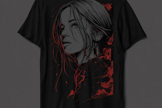 create a custom illustrated t shirt design for you
