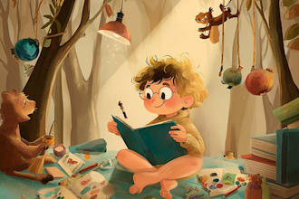 children story book illustration and children book cover