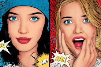 draw comic pop art portrait