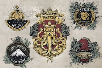 create best logo with vintage illustration
