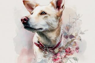 make watercolor pet portrait