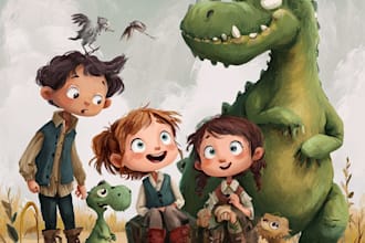 illustrate children story book illustration, kids