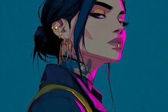 make  a cyberpunk illustration portrait