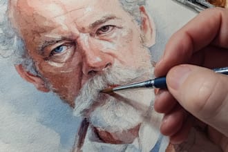 paint a unique watercolor portrait