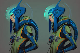 create realistic military, war, or sci fi illustrations