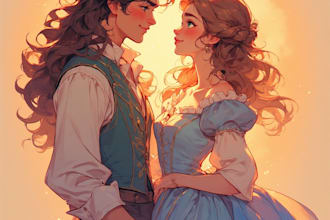 design couple portrait wedding portrait illustration