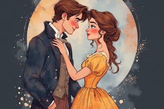 make a realistic couple portrait for gifts or decor