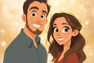 design a professional disney family portraitar art