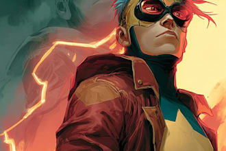 draw epic superhero comic pages comic book cover