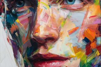 paint expressive colorful abstract portraits