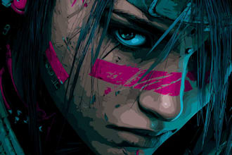 make a cyberpunk illustration portrait