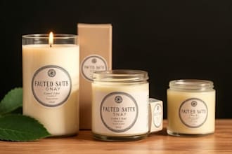 design candles and soap labels packaging
