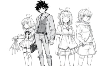 sketch characters into anime style