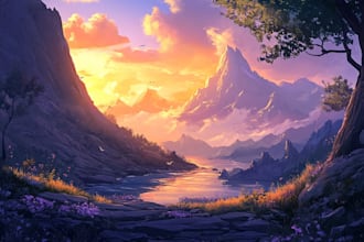 digitally paint fantasy landscape
