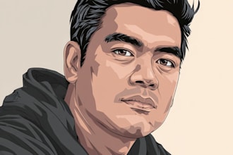 draw cartoon vector portrait with your face