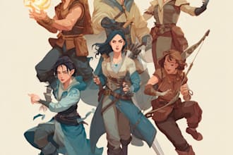 draw d and d character commissions, illustration