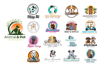 design best dog cat horse farm logo mascot for animal veterinary pet care brand