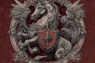 create a awesome medieval vintage fantasy logo