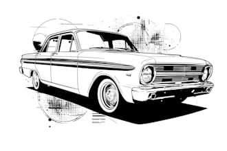 draw line art vector from your car