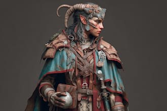 draw detailed fantasy characters for games and stories