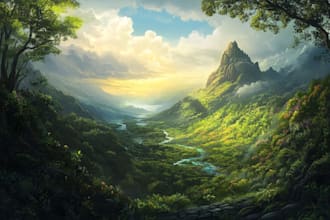 digitally paint fantasy landscape