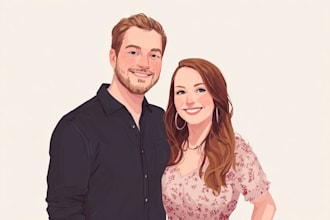 design couple portrait illustration