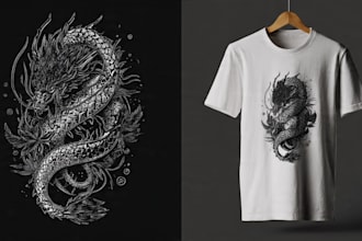 draw high quality linocut illustration for shirt design