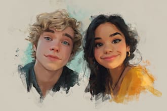 design a professional disney couple portrait