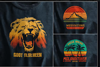 create custom vintage tshirt design and illustration for tshirt