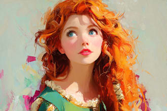 create a magical disney style portrait art